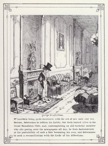 Kuvitus teokselle The Bachelors Own Book tai The Progress of Mr Lambkin (Gent) (kaiverrus) tekijältä George Cruikshank