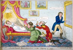 "Huono tutkimus tai vakoileva D-lasi", 1813 tekijältä George Cruikshank