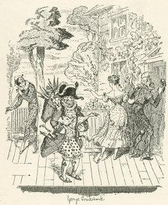 Joseph Grimaldi Harlequinadessa tekijältä George Cruikshank