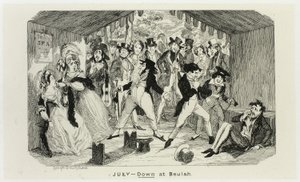 Heinäkuu - Down at Beulah George Cruikshankin teräsveistoksista The Comic Almanacksiin: 1835-1853 tekijältä George Cruikshank
