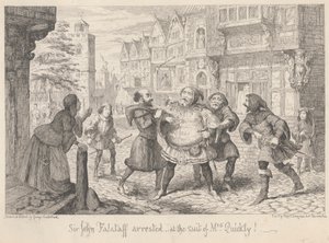 Lontoo. A Street: "Henry IV, osa II", näytös II, kohtaus I tekijältä George Cruikshank