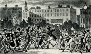 London Street Fight, 1800-luvun alku. tekijältä George Cruikshank