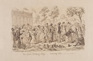 Mayhewsin suuri näyttely vuodelta 1851: Ensimmäinen šillinkipäivä - Coming Out, 1851 tekijältä George Cruikshank