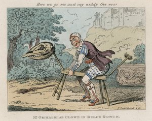 Herra Joseph Grimaldi klovnina Dulce Domumissa tekijältä George Cruikshank