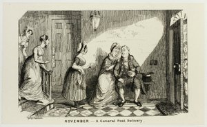 Marraskuu - Yleinen postilähetys George Cruikshankin teräsetsauksista The Comic Almanacks -lehden vastakohtaan: 1835-1853 tekijältä George Cruikshank