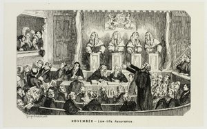 Marraskuu - Law-Life Assurance George Cruikshankin teräsetsauksista The Comic Almanacksiin: 1835-1853 tekijältä George Cruikshank