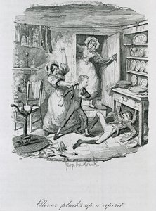 Oliver nostaa hengen, 1837 tekijältä George Cruikshank