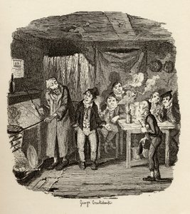 Oliver esitteli kunnioitetun vanhan herrasmiehen Charles Dickensin (1812-70) julkaisusta Oliver Twistin seikkailut 1838, julkaisija Chapman und Hall, 1901 tekijältä George Cruikshank