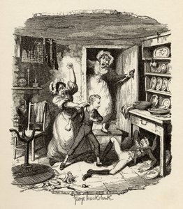Oliver poimii hengen Charles Dickensin (1812-70) teoksesta Oliver Twistin seikkailut 1838, julkaisija Chapman und Hall, 1901 tekijältä George Cruikshank