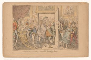 Overvol salonki tungosta olohuoneesta aiheutuvat haitat (otsikko esineessä) tekijältä George Cruikshank