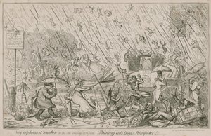 Kissojen, koirien ja haarukoiden sade tekijältä George Cruikshank