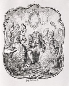 Squire Western ja hänen Lady Cousins -teoksesta "Tom Jones, Löytäjän historia", taiteilijan kaiverrettu, kuvitus teoksesta "The Works of Henry Fielding", pub. kirjoittanut Henry G. Bohn, 1853 tekijältä George Cruikshank