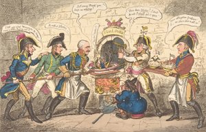The Allied Bakers tai Korsikan rupikonna reiässä, 1. huhtikuuta 1814, 1. huhtikuuta 1814. tekijältä George Cruikshank