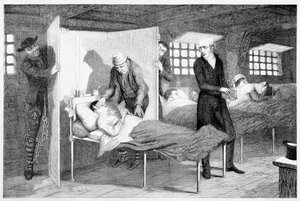 "Poika kuolee kuljetusaluksella", 1848 tekijältä George Cruikshank