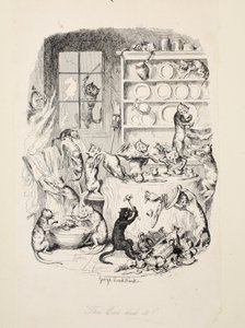 Kissa teki sen, pubista The Greatest Plague of Life. 1847 tekijältä George Cruikshank