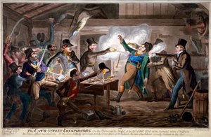 "Cato Streetin salaliittolaiset...", 1820 tekijältä George Cruikshank
