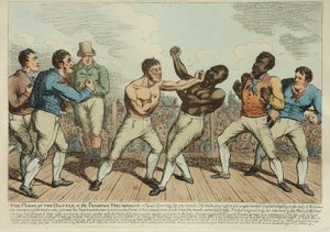 Taistelun voitto (värillinen etsaus) tekijältä George Cruikshank