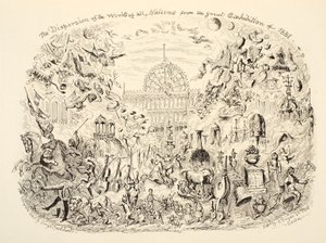 Kaikkien kansakuntien teosten leviäminen vuoden 1851 suuresta näyttelystä, pub. 1851 tekijältä George Cruikshank