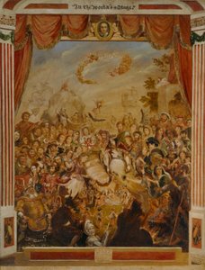 William Shakespearen (1564-1616) ensimmäinen esiintyminen maapallon näyttämöllä osan kanssa hänen dramaattisesta ryhmästään vuonna 1564 tekijältä George Cruikshank
