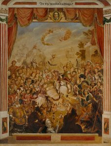 William Shakespearen ensiesiintyminen Globe-teatterin näyttämöllä tekijältä George Cruikshank