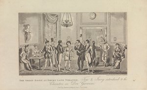 The Green Room no Drury Lane Theatre Finlandês tekijältä George Cruikshank