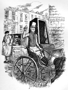 Viimeinen taksinkuljettaja ja ensimmäinen Omnibus Cad, c1900 tekijältä George Cruikshank