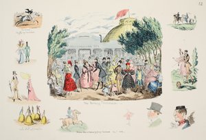 The Morning Promenade, pubi. 1833 (käsinvärinen kaiverrus) tekijältä George Cruikshank