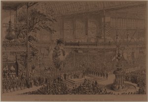 Kaikkien kansojen suuren teollisuusnäyttelyn avajaiset, 1. toukokuuta tekijältä George Cruikshank