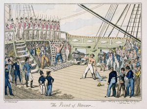 The Point of Honor, julkaistu 1825 (värikaiverrus) tekijältä George Cruikshank