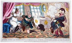 "Turtle kyyhkyset ja turtle keitto!", 1822. tekijältä George Cruikshank