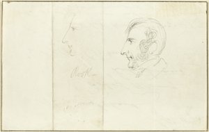 Kaksi omakuvaa profiilissa tekijältä George Cruikshank