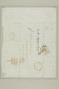 Nimetön (Cruikshankin kirje ja luonnoksia hevosen päästä) tekijältä George Cruikshank