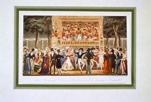 Vauxhall Gardens, "Life in London, etc.", kirjoittanut Pierce Egan tekijältä George Cruikshank