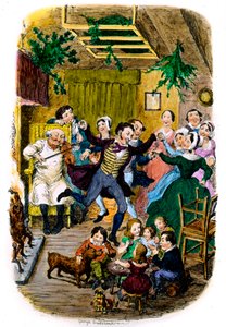 George Cruikshankin viktoriaaninen joulukortti tekijältä George Cruikshank