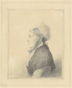 Vanhuksen naisen muotokuva, 1796 (grafiitti, muste ja wc paperilla) tekijältä George Dance