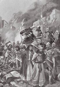 Sidonin tuhoaminen Esarhaddonin toimesta (litografia)