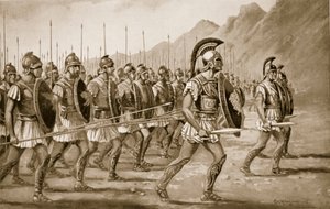 Makedonian falangi, kuvitus "Hutchinsonin kansakuntien historiasta", 1915