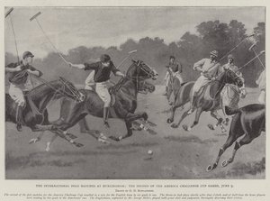Kansainväliset poolo-ottelut Hurlinghamissa, America Challenge Cupin toisessa ottelussa, 9. kesäkuuta tekijältä George Derville Rowlandson