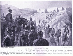 Numantian kaatuminen 133 eKr tekijältä George Derville Rowlandson