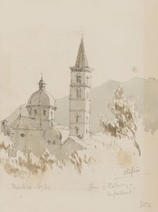 Alassio, rautatieltä, En Passant!, 12. maaliskuuta 1878 (lyijykynä ja wc paperille). tekijältä George Douglas Tinling