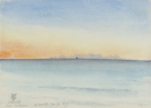 Korsika San Remosta auringonnousun aikaan, 7.30 26.11.1877 (wc paperille)