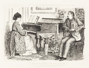 Ja sumu tai hämärtyminen, minä purjehdin hänen kanssaan, jos hän purjehtisi minun kanssani, noin 1865 (tussi ja musta muste grafiitin päällä).