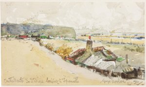 On the Bents, South Shields, Looking to Tynemouth (kynä ja akvarelli paperilla) tekijältä George Edward Horton