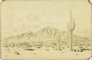 Nimetön (siirtopiirros teosta Camelback Mountain, Phoenix varten) tekijältä George Elbert Burr