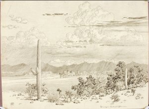 Nimetön (siirtopiirros teoksesta ”Verde River, Apache-reservaatti, Arizona”)