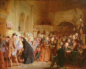 Orpojen vaalit Lontoon kapakassa, 1865. tekijältä George Elgar Hicks