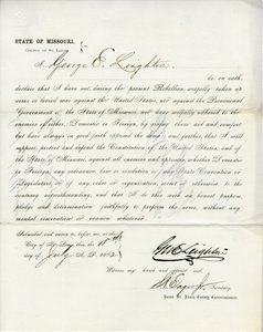 George E.Leightonin uskollisuusvala Missourista, St.Louisin kreivikunta tekijältä George Eliot Leighton