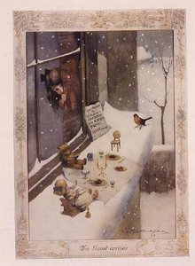 Vieras saapuu elokuvasta "The Graphic Christmas Number" tekijältä George Ernest Studdy