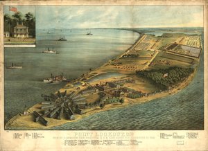 Point Lookout, Md. Näkymä Hammond Genl. Sairaala & U.S. genl. sotavankien varasto tekijältä George Everett