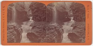 Watkins Glen -maisema, Rainbow Falls ja Triple Cascades tekijältä George F. Gates